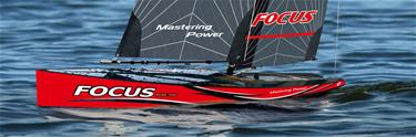 Focus V3 RC-segelbåt – Stor 2,4 GHz RTR-yacht FlySky i6 röd-3