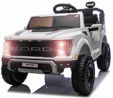 Ford Ranger Raptor Elbil för barn 21,6V med lädersäte, 2.4G RC VIT