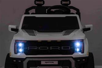 Ford Ranger Raptor Elbil för barn 21,6V med lädersäte, 2.4G RC VIT-3