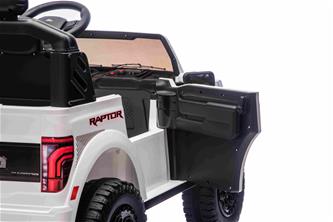 Ford Ranger Raptor Elbil för barn 21,6V med lädersäte, 2.4G RC VIT-6