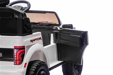 Ford Ranger Raptor Elbil för barn 21,6V med lädersäte, 2.4G RC VIT-6