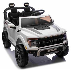 Ford Ranger Raptor Elbil för barn 21,6V med lädersäte, 2.4G RC VIT-7