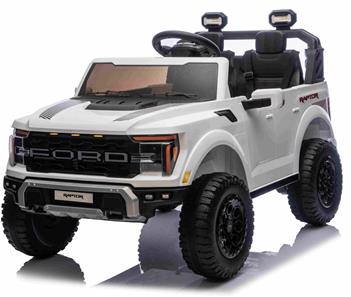 Ford Ranger Raptor Elbil för barn 21,6V med lädersäte, 2.4G RC VIT-8
