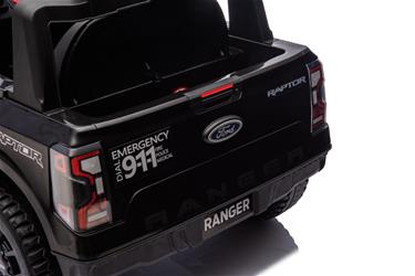 Ford Ranger Raptor Polis Elbil 10,8V med gummihjul och lädersäte-12