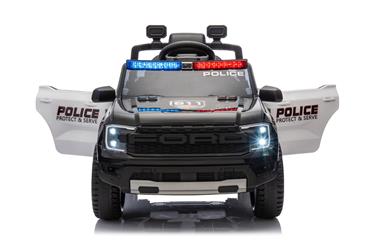 Ford Ranger Raptor Polis Elbil 10,8V med gummihjul och lädersäte-13