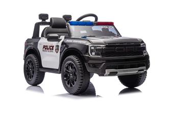 Ford Ranger Raptor Polis Elbil 10,8V med gummihjul och lädersäte-15