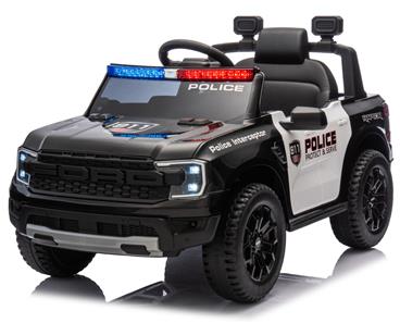 Ford Ranger Raptor Polis Elbil 10,8V med gummihjul och lädersäte-3