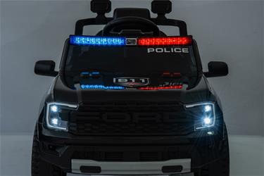 Ford Ranger Raptor Polis Elbil 10,8V med gummihjul och lädersäte-4