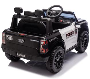 Ford Ranger Raptor Polis Elbil 10,8V med gummihjul och lädersäte-5