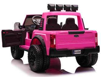 Ford Super Duty Truck m/Lithium  + 4xMotor + Gummihjul + Skumsäte Rosa-3