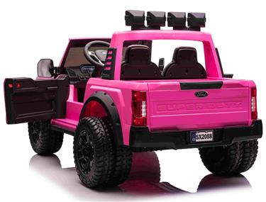 Ford Super Duty Truck m/Lithium  + 4xMotor + Gummihjul + Skumsäte Rosa-3
