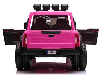 Ford Super Duty Truck m/Lithium  + 4xMotor + Gummihjul + Skumsäte Rosa-4