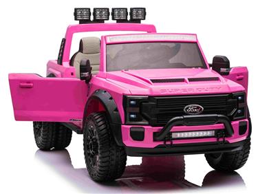 Ford Super Duty Truck m/Lithium  + 4xMotor + Gummihjul + Skumsäte Rosa-5