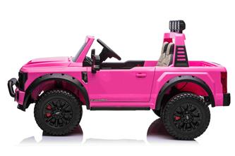 Ford Super Duty Truck m/Lithium  + 4xMotor + Gummihjul + Skumsäte Rosa-7