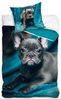 French Bulldog Sänglinne 140 x 200, 100 procent bomull