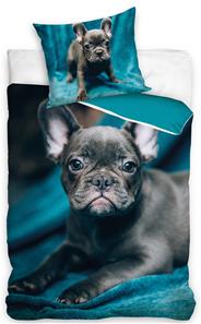 French Bulldog Sänglinne 140 x 200, 100 procent bomull