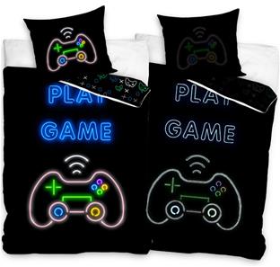 Gamer ''Glow in dark'' Påslakanset - 100 procent bomull