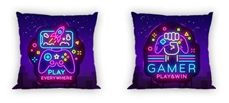 Gamer Neon dekorativt kuddskydd 40 x 40 cm-2