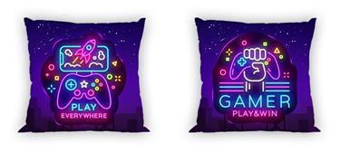 Gamer Neon dekorativt kuddskydd 40 x 40 cm-2