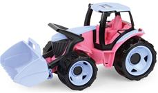 GIGA TRUCKS Traktor med frontlastare – rosa – 62 cm