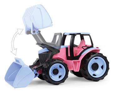 GIGA TRUCKS Traktor med frontlastare – rosa – 62 cm-2