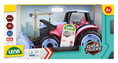 GIGA TRUCKS Traktor med frontlastare – rosa – 62 cm-4