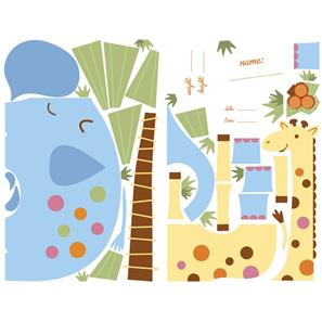 Giraff och elefant Wallstickers-3