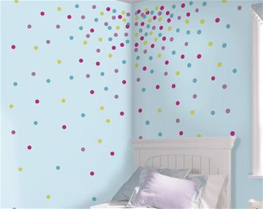 Glitterkonfetti i olika färger Wallstickers