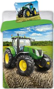 Grön traktor-sängkläder 140x200 cm – 100 procent bomull