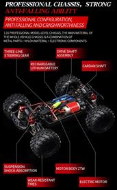 Guokai 1:16 4WD ATV Radiostyrd  Off-Road  2,4Ghz 35 km/h, Gul-6