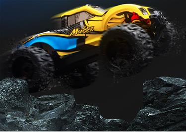 Guokai 1:16 4WD MonsterTruck Radiostyrd  Off-Road  2,4Ghz 35 km/h, Gul-6