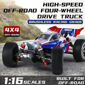 Guokai Off-Road Buggy 1:16 Brushless 4WD Radiostyrd  2,4Ghz 35 km/h, Blå-2