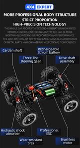 Guokai Monstertruck 1:16 Brushless 4WD Radiostyrd  2,4Ghz 35 km/h, Röd-10