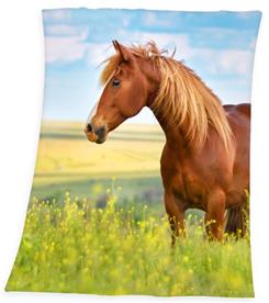 Hästar Fleecefilt - 130 x 160 cm