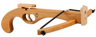 Handkorsbåge i oljat altträ med 3 pilar 31 cm-2