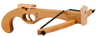 Handkorsbåge i oljat altträ med 3 pilar 31 cm-2