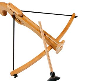 Handkorsbåge i oljat altträ med 3 pilar 31 cm-3