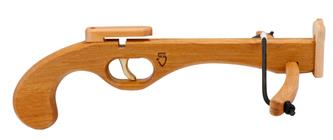 Handkorsbåge i oljat altträ med 3 pilar 31 cm-4