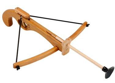 Handkorsbåge i oljat altträ med 3 pilar 31 cm-5