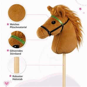 Hobby Horse käpphäst – rödbrun med glittrande grimma – 70 cm-3