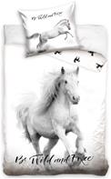 Horse - Be Wild and Free - Sänglinne 140 x 200, 100 procent bomull