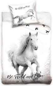 Horse - Be Wild and Free - Sänglinne 140 x 200, 100 procent bomull