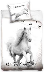 Horse - Be Wild and Free - Sänglinne 140 x 200, 100 procent bomull