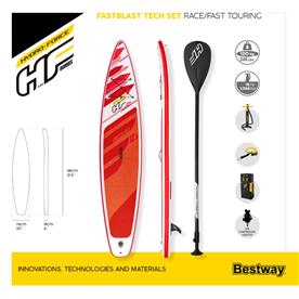 Hydro-Force SUP Paddle Board 3.81m x 76cm x 15cm Fastblast Tech Set-16