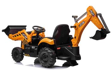 JCB El Traktor med frontskopa + grävmaskin för barn 12V med 2,4G-remote-2