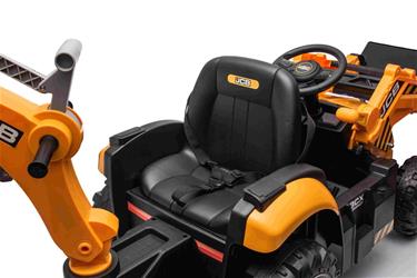 JCB El Traktor med frontskopa + grävmaskin för barn 12V med 2,4G-remote-6