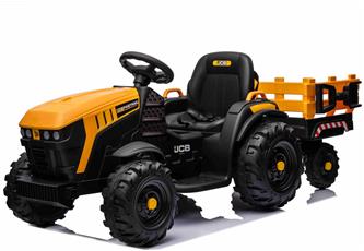 JCB EL Traktor med trailer till Barn 12V m/2.4G, Lädersäte, Gummihjul-18