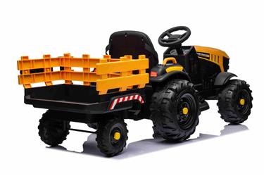JCB EL Traktor med trailer till Barn 12V m/2.4G, Lädersäte, Gummihjul-19
