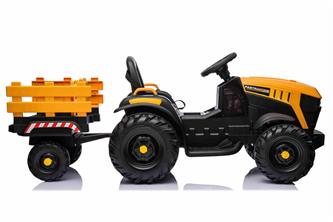 JCB EL Traktor med trailer till Barn 12V m/2.4G, Lädersäte, Gummihjul-20