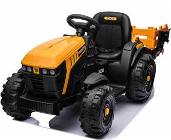 JCB EL Traktor med trailer till Barn 12V m/2.4G, Lädersäte, Gummihjul-5